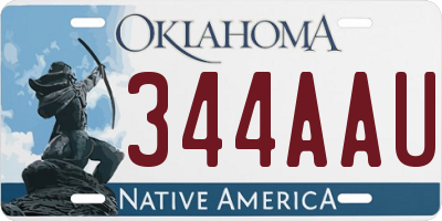 OK license plate 344AAU