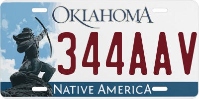 OK license plate 344AAV