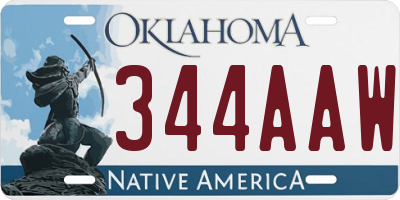 OK license plate 344AAW