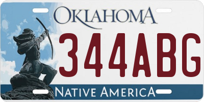 OK license plate 344ABG