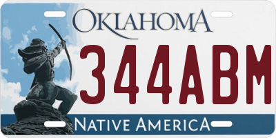 OK license plate 344ABM
