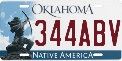 OK license plate 344ABV