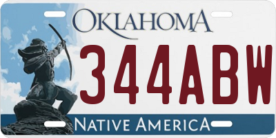 OK license plate 344ABW