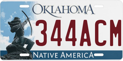 OK license plate 344ACM