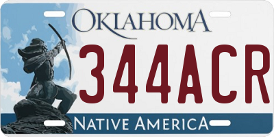 OK license plate 344ACR