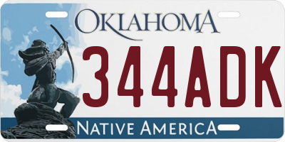 OK license plate 344ADK
