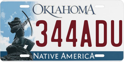 OK license plate 344ADU