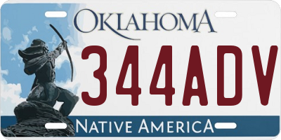 OK license plate 344ADV