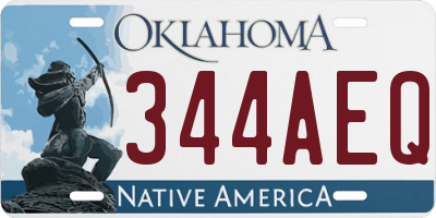OK license plate 344AEQ