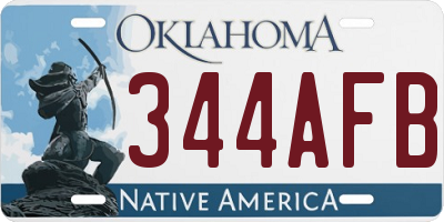 OK license plate 344AFB