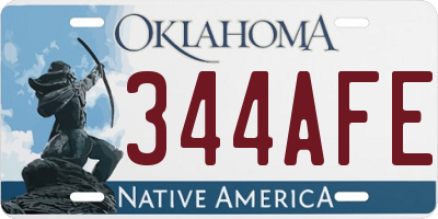 OK license plate 344AFE