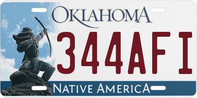 OK license plate 344AFI