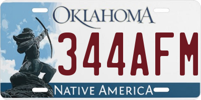 OK license plate 344AFM