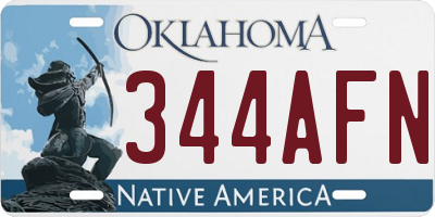 OK license plate 344AFN
