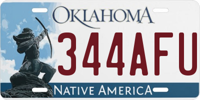 OK license plate 344AFU