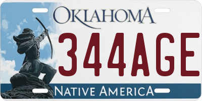 OK license plate 344AGE