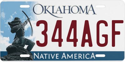 OK license plate 344AGF