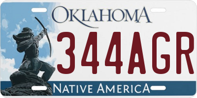 OK license plate 344AGR