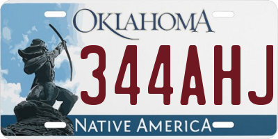 OK license plate 344AHJ