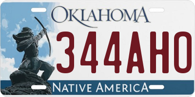 OK license plate 344AHO