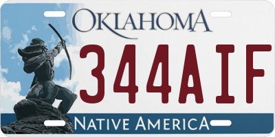 OK license plate 344AIF