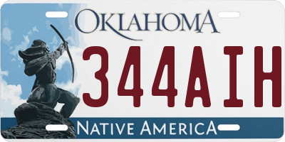 OK license plate 344AIH