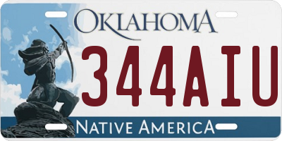 OK license plate 344AIU