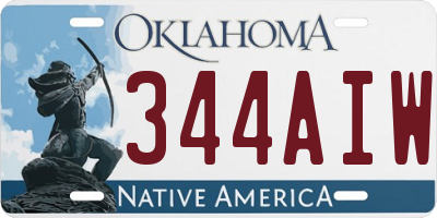 OK license plate 344AIW