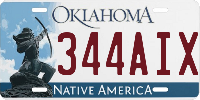 OK license plate 344AIX