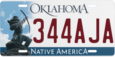 OK license plate 344AJA