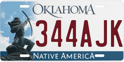 OK license plate 344AJK