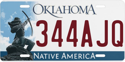OK license plate 344AJQ