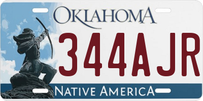 OK license plate 344AJR