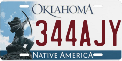 OK license plate 344AJY
