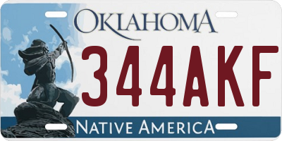OK license plate 344AKF
