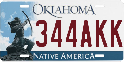OK license plate 344AKK