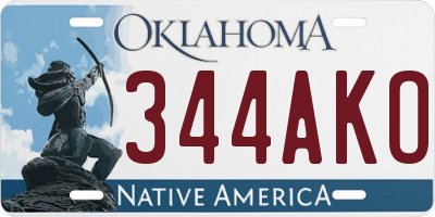 OK license plate 344AKO
