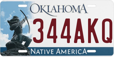 OK license plate 344AKQ