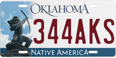 OK license plate 344AKS