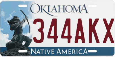 OK license plate 344AKX