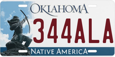 OK license plate 344ALA