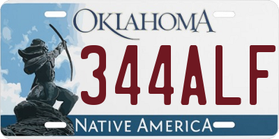 OK license plate 344ALF