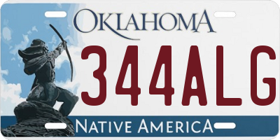 OK license plate 344ALG
