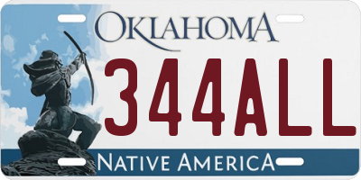 OK license plate 344ALL