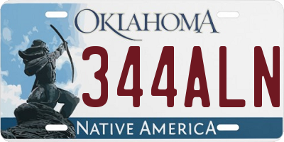OK license plate 344ALN