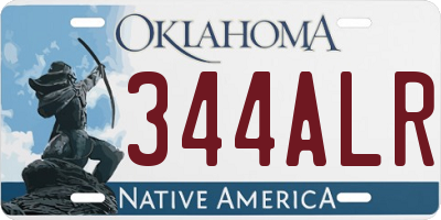 OK license plate 344ALR