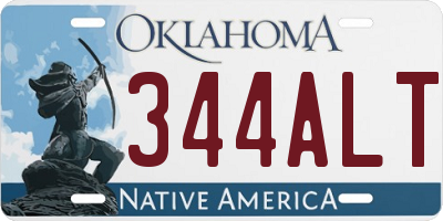 OK license plate 344ALT