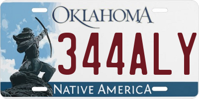 OK license plate 344ALY