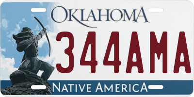 OK license plate 344AMA