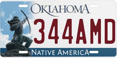 OK license plate 344AMD
